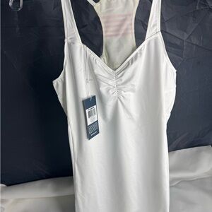 K-Swiss White Ruched Tank Top